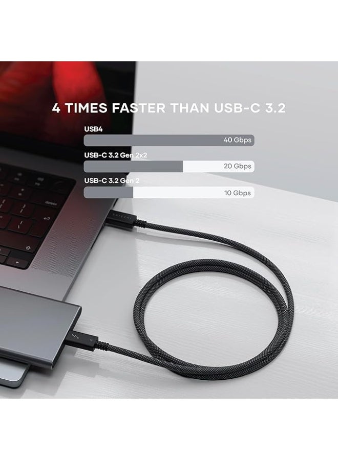 SATECHI Certified USB C Thunderbolt 4 Cable (3.2ft/ 1M) 8k/60Hz Display, 40Gbps Data Transfer, 240W PD, PCIE, compatible with Thunderbolt 4/3, USB4, USB-C, for MacBook Pro, Hubs, Docking and More - Image 5