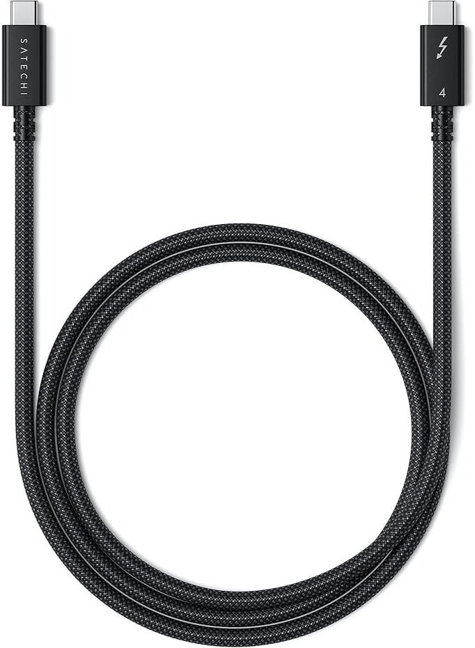 SATECHI Certified USB C Thunderbolt 4 Cable (3.2ft/ 1M) 8k/60Hz Display, 40Gbps Data Transfer, 240W PD, PCIE, compatible with Thunderbolt 4/3, USB4, USB-C, for MacBook Pro, Hubs, Docking and More - Image 1