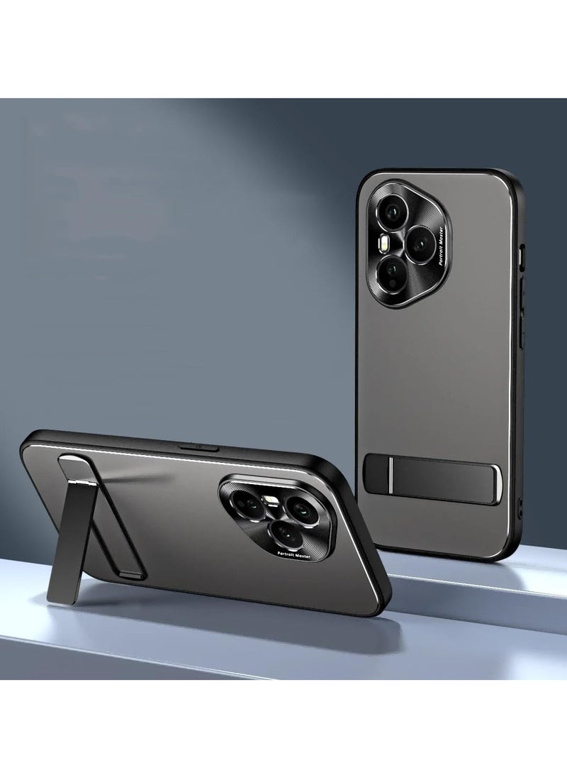General Case Compatible with Honor 400 Pro 5G Metal Matte Case Camera Lens Protection Shockproof Slim Phone Case Cover with Hidden Stand  - Image 1