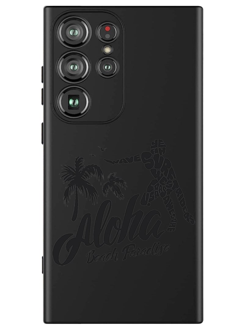 Theodor Protective Slim Fit Case Liquid Silicone Cover with Full Body Protection Anti-Scratch Shockproof Case For Samsung Galaxy S24 Ultra (Black) - Aloha Beach Paradise Black - Image 1