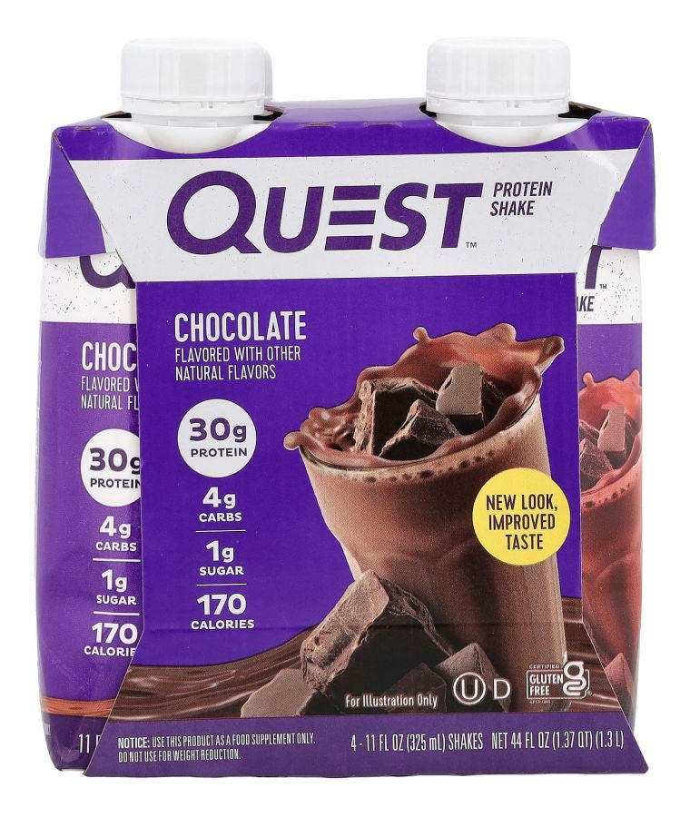 Quest Nutrition Protein Shake Chocolate 4 Shakes 11 fl oz (325 ml) Each