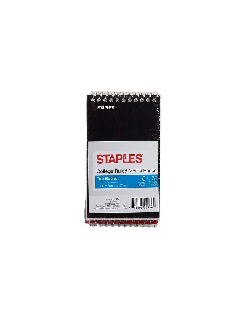 Staples STAPLES 199984 Memo Pads 3Inch X 5Inch College Assorted 75 ShPad 5 PadsPk 11491  - Image 2