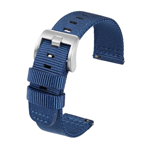 TACTICAL FROG Nylon Watch Bands 24mm, 2 Piece Fast Release Replacement Watch Strap for Men Women, Blue - Image 1