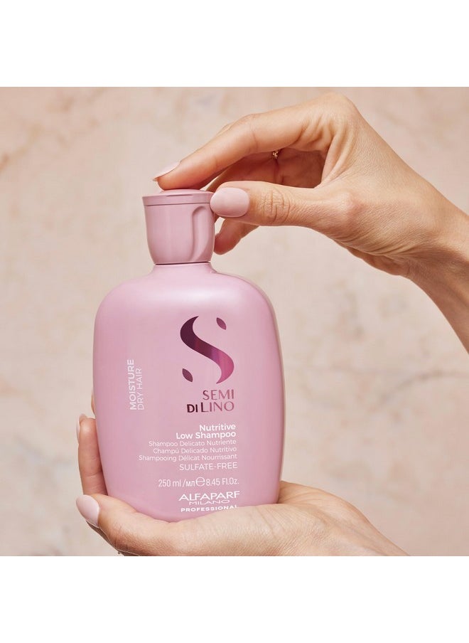 ALFAPARF MILANO ALFAPARF MILANO Semi Di Lino Moisture Nutritive Low Shampoo - Sulfate Free Shampoo for Color Treated Hair - Moisturizing Hair Shampoo for Dry Hair - Paraben & Paraffin-Free (250 ml / 8.45 Fl. Oz)  - Image 4