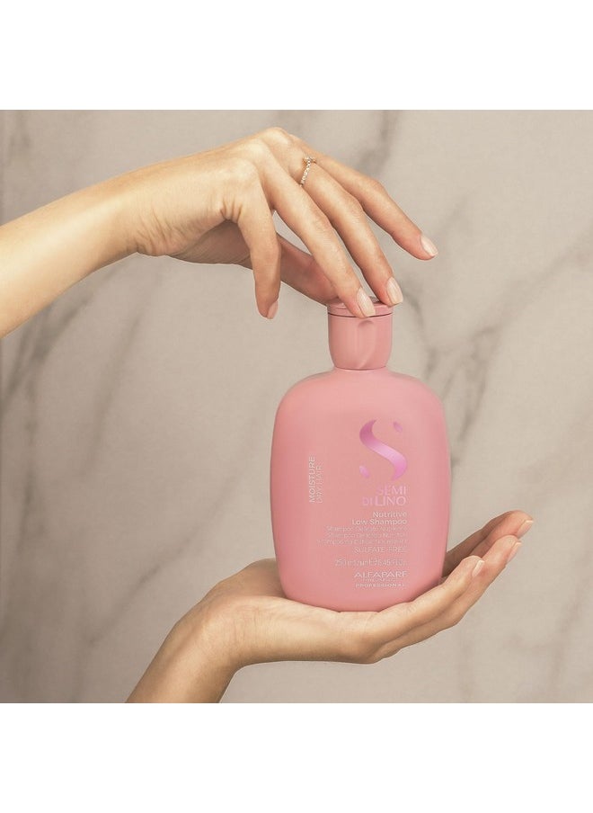 ALFAPARF MILANO ALFAPARF MILANO Semi Di Lino Moisture Nutritive Low Shampoo - Sulfate Free Shampoo for Color Treated Hair - Moisturizing Hair Shampoo for Dry Hair - Paraben & Paraffin-Free (250 ml / 8.45 Fl. Oz)  - Image 3