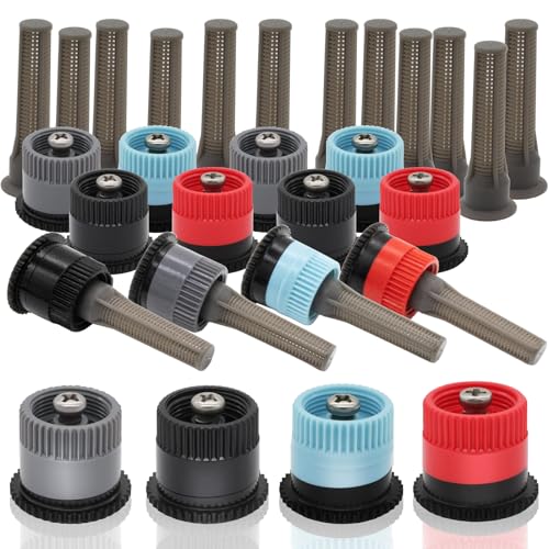 Niuohoy 16Pcs Variable Arc Nozzle Replacement Pop Up Sprinkler Heads for Hunter, RainBird, Adjustable Irrigation Nozzle High Efficiency Orbit Pop-Up Sprinkler Heads for Garden Lawn (6AN, 10AN, 15AN, 17AN) - Image 1