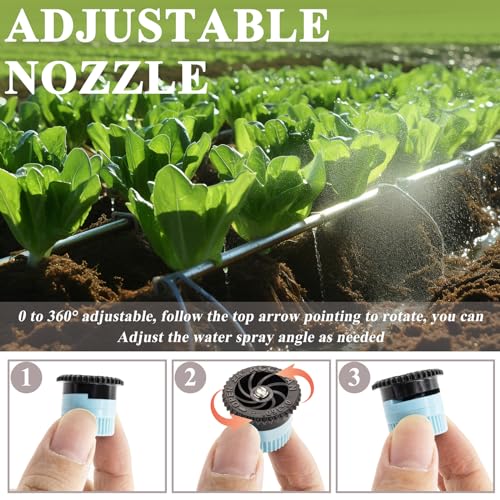 Niuohoy 16Pcs Variable Arc Nozzle Replacement Pop Up Sprinkler Heads for Hunter, RainBird, Adjustable Irrigation Nozzle High Efficiency Orbit Pop-Up Sprinkler Heads for Garden Lawn (6AN, 10AN, 15AN, 17AN) - Image 4