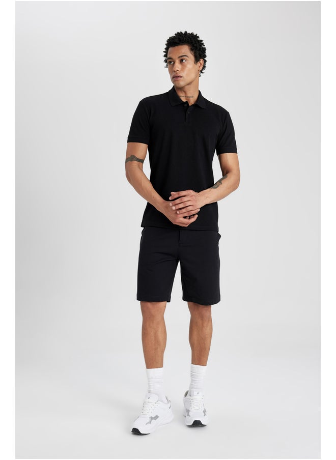 DeFacto - Man Slim Fit Polo Neck Short Sleeve Knitted T-Shirt - Image 1