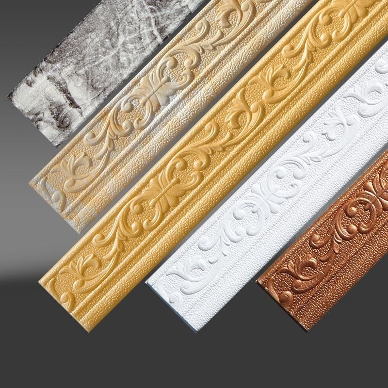 3D Three-Dimensional Self-Adhesive Ultra-Long 10-Meter Waist Line Skirting Line Ceiling Top Line Yin Corner Line Frame Foam Edge Strip Background - Image 5