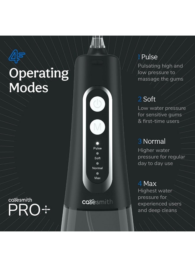 Caresmith Pro+ Cordless Oral Power Flosser | 4 Modes of Different Water Pressure Power | 300 ml Large Detachable Water Tank | IPX7 Waterproof | 2 Jet Tips - Image 3