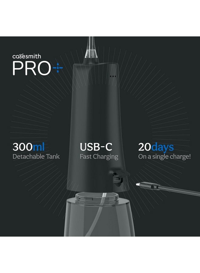 Caresmith Pro+ Cordless Oral Power Flosser | 4 Modes of Different Water Pressure Power | 300 ml Large Detachable Water Tank | IPX7 Waterproof | 2 Jet Tips - Image 4