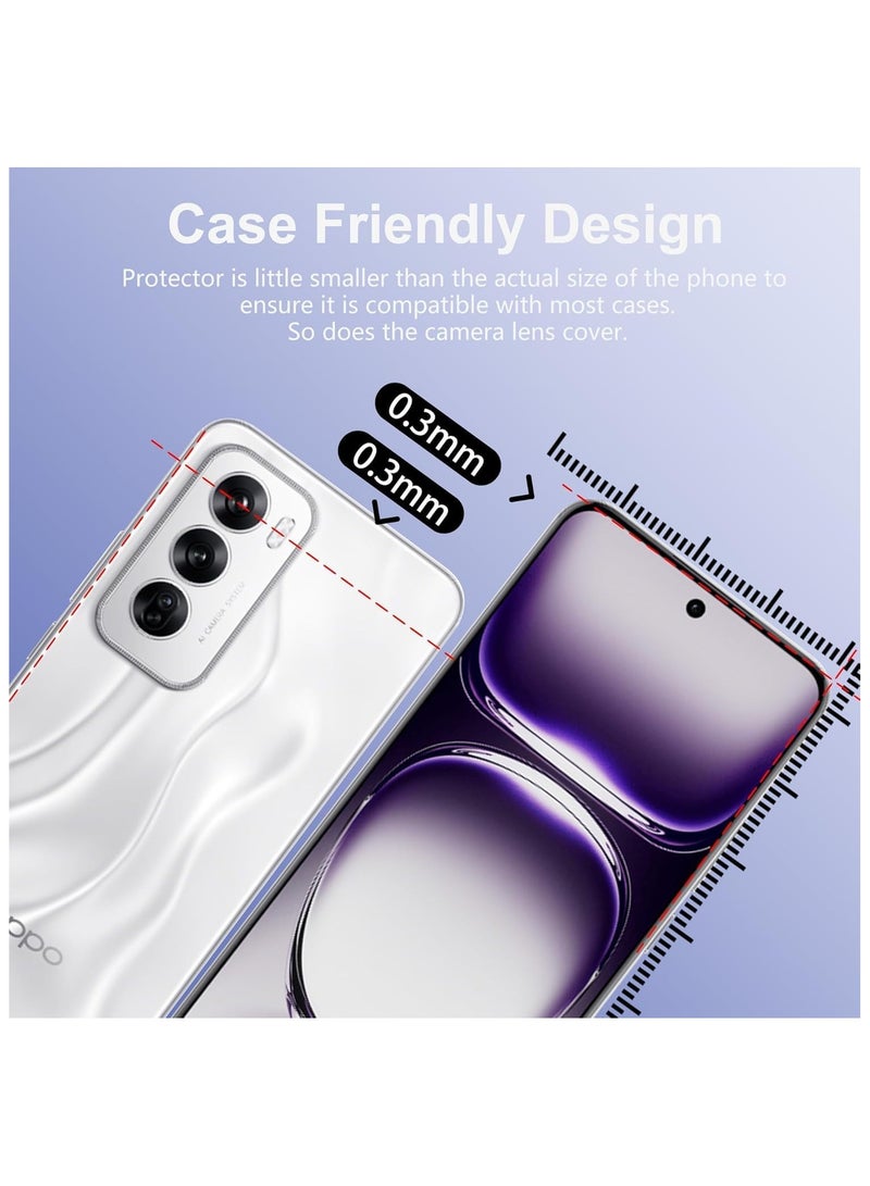 【حزمة مكونة من اثنين】 حامي شاشة من الزجاج المقوى متوافق مع جهاز Oppo Reno 12 Pro - صلابة 9H، مقاوم للخدش، خالي من الفقاعات - Image 4