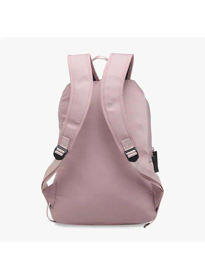 Oaklan by Shoexpress Women Logo Print School Backpack with Zip Closure and Pouch - 32x13x45 cm