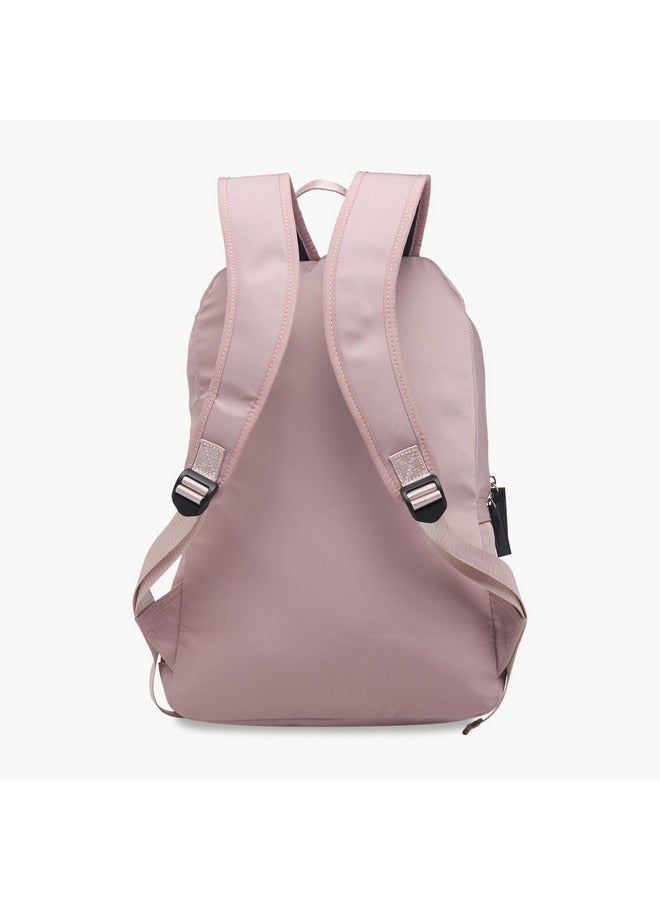 Oaklan by Shoexpress Women Logo Print School Backpack with Zip Closure and Pouch - 32x13x45 cm  - Image 4