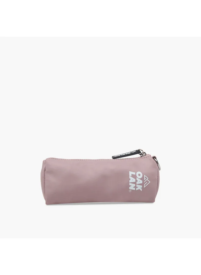 Oaklan by Shoexpress Women Logo Print School Backpack with Zip Closure and Pouch - 32x13x45 cm