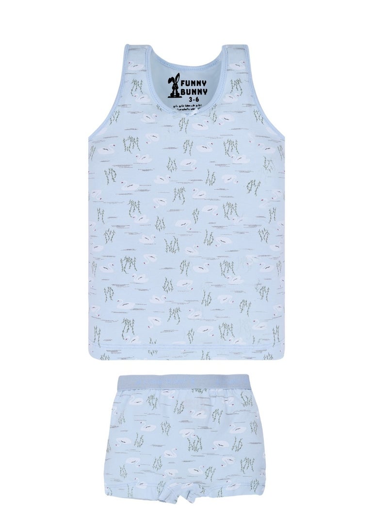 فاني باني باك يحتوي علي 2 طقم تانك توب وشورت للبنات، ملابس داخلية من قطعتين - Image 5