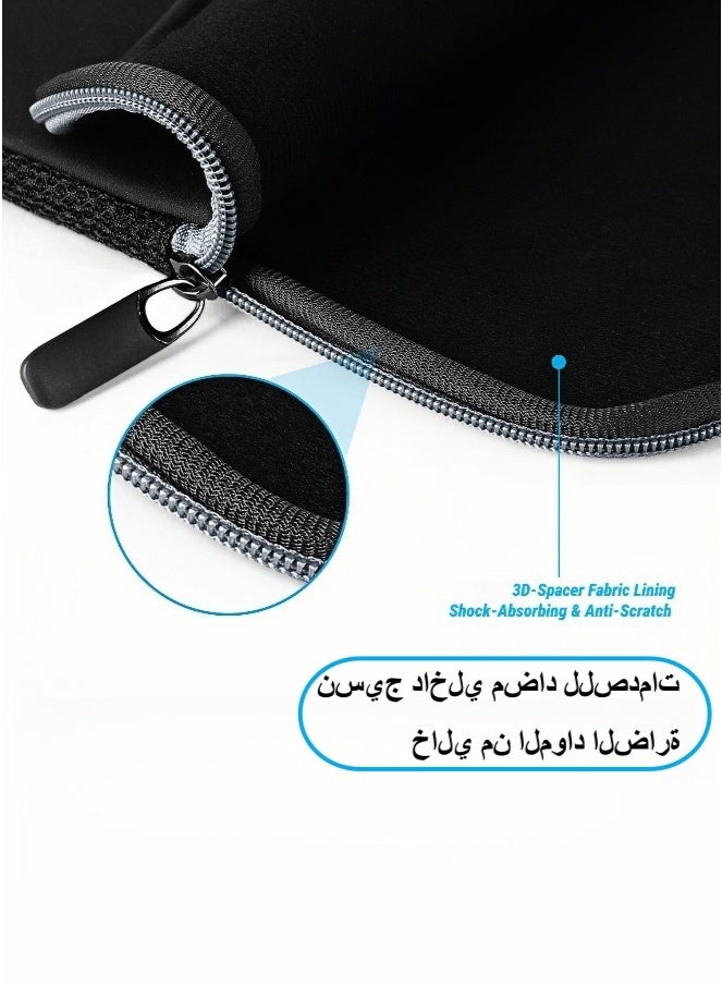 أروى حافظة واقية للكمبيوتر المحمول مقاس 15 بوصة متوافقة مع أبل ماك بوك اير ماك برو ام 4 / ام 3 / ام 2 / ام 1 سطح لينوفو ديل اتش بي حقيبة كمبيوتر ملحقات حقيبة حمل للسفر ، أسود - Image 3