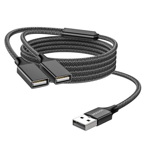 MOGOOD 33FT Dual USB Splitter Cable USB Extension Power Adapter for Laptop Mac Plant Light - Image 1