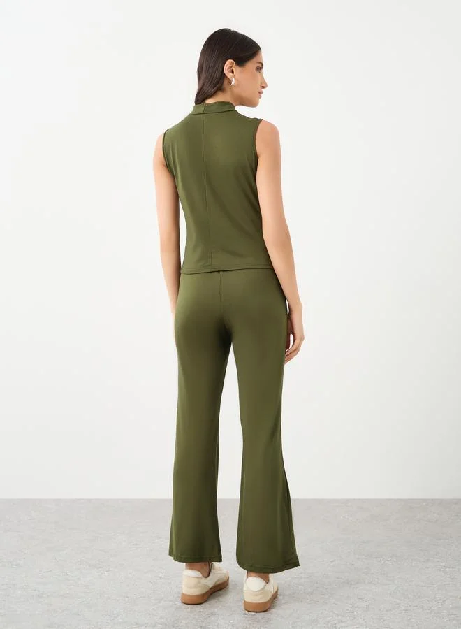 تايك تو Take Two Women Mock Neck Top and Pants Co-Ords