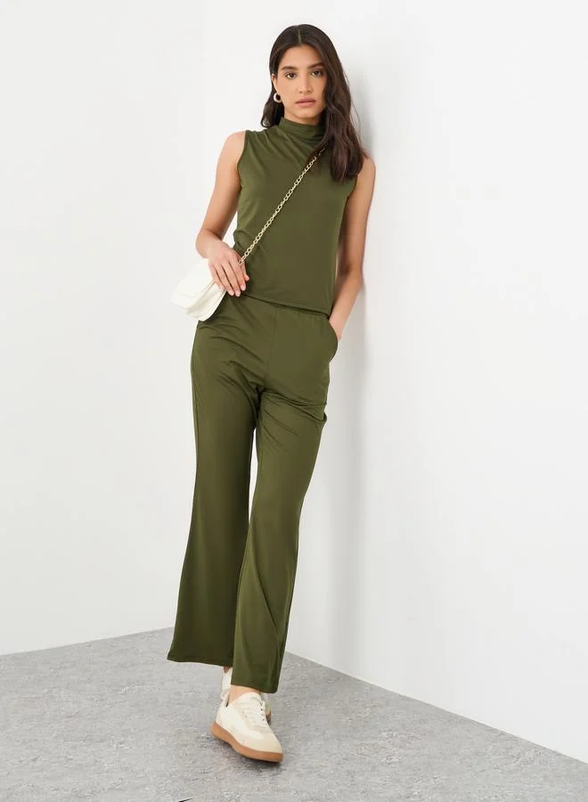 Take Two Take Two Women Mock Neck Top and Pants Co-Ords