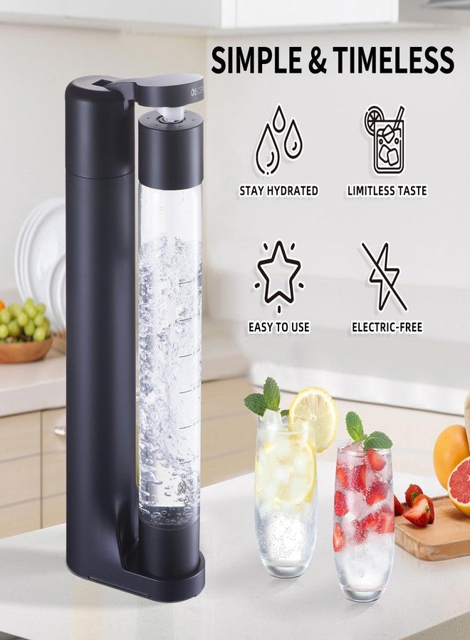 OSCEVIA Sparkling Water Maker, Soda Water Carbonator Fruits for Home, Seltzer & Carbonated Beverage Dispenser, with 1x1L BPA Free Bottle, Plus 2 Portable Bottle for travel,Screw-in 60L CO2 not included,BK - Image 5