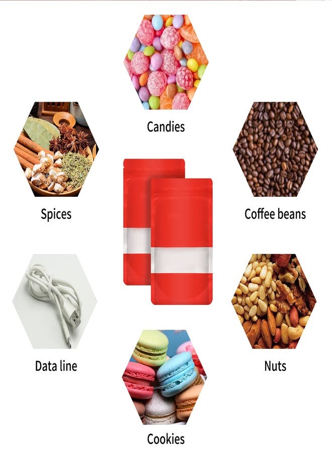 TRUE SHOP THE ULTIMATE SOLUTION FOR FOOD STORAGE - FOIL POUCH STAND-UP BAGS WITH SELF-SEALING TECHNOLOGY MATT RED (50 GM, 20, count) - Image 5