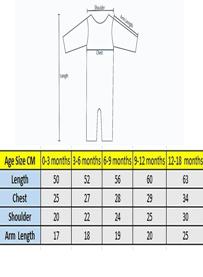 EIO Baby's Cotton All Over Print Sleepsuit Pack Of 3 (A-90-1_Orange_0 Months-3 Months) - Image 4