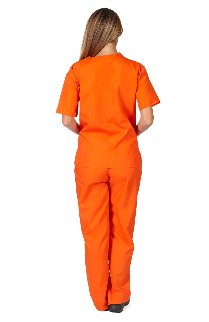 Natural Uniforms Women's Scrub Set - Medical Scrub Top and Pant, Mandarin Orange, Small - Image 3