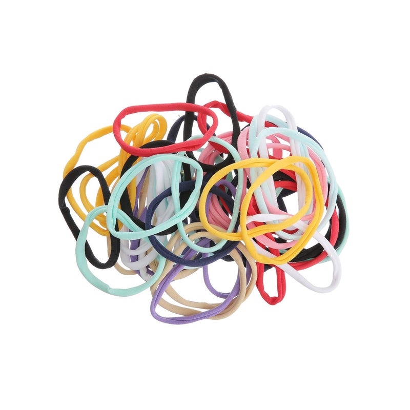 inSowni 50 Pack Super Soft Stretchy DIY Solid Nylon Headbands Baby Hair Bands One Size Fits All (10 Multi-color) - Image 3