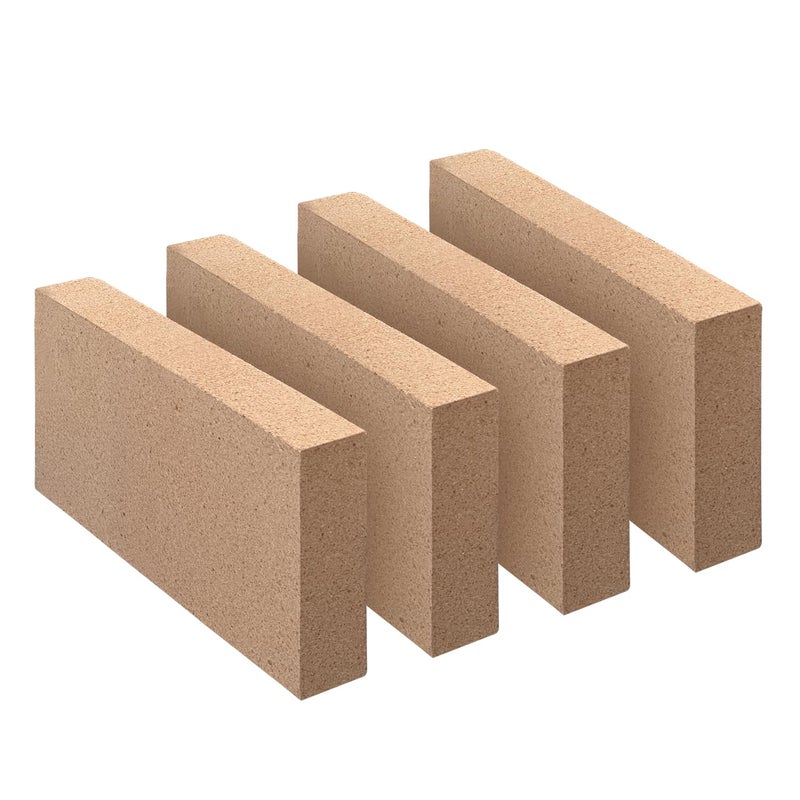 Fire Bricks Food Grade Woodstove Firebricks 3000F Size 9 x 412 x 114 4Pack Insulating Fire Bricks Clay Firebricks Replacement for Wood Stoves Fireplaces Fire Pit Kiln Pizza Oven