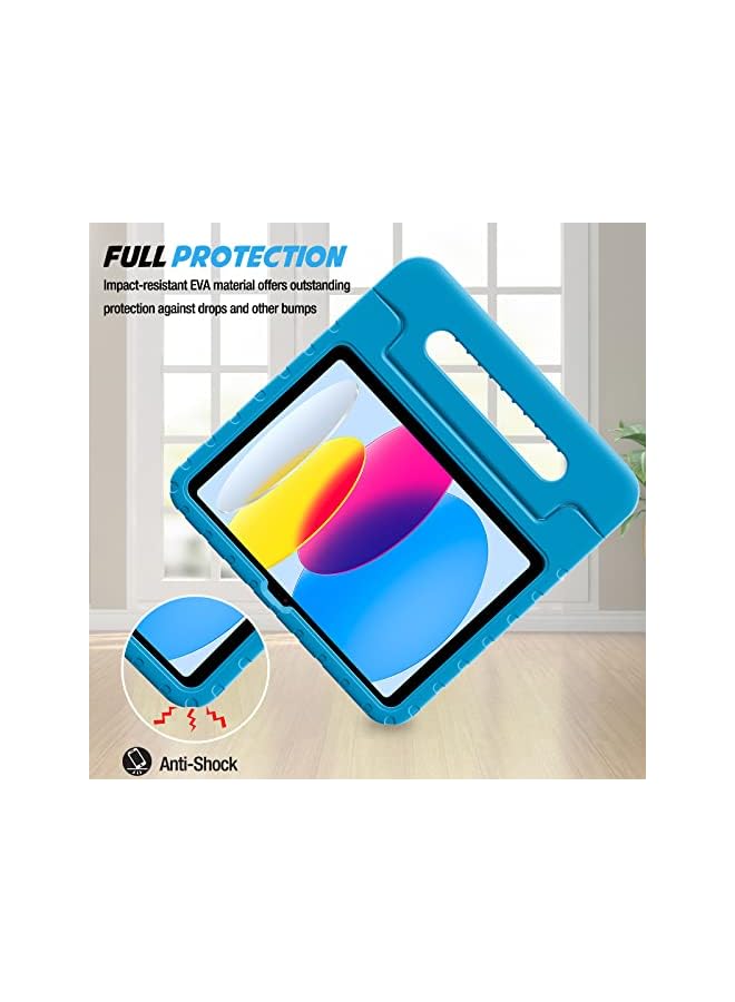 Procases Kids Case For Ipad 10Th Generation 10.9 Inch 2022 With Pencil Holder, Ipad 10 Cover Shockproof Stand With Convertible Handle Light Weight Kids Friendly Case For Boys Girls Toddlers –Blue - Image 2
