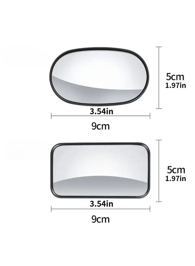 1 Pair Square White Car Blind Spot Mirror Wide Angle Rear View For A Pillar B Pillar - Image 4