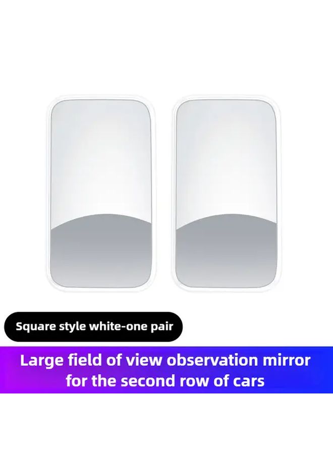 1 Pair Square White Car Blind Spot Mirror Wide Angle Rear View For A Pillar B Pillar - Image 5