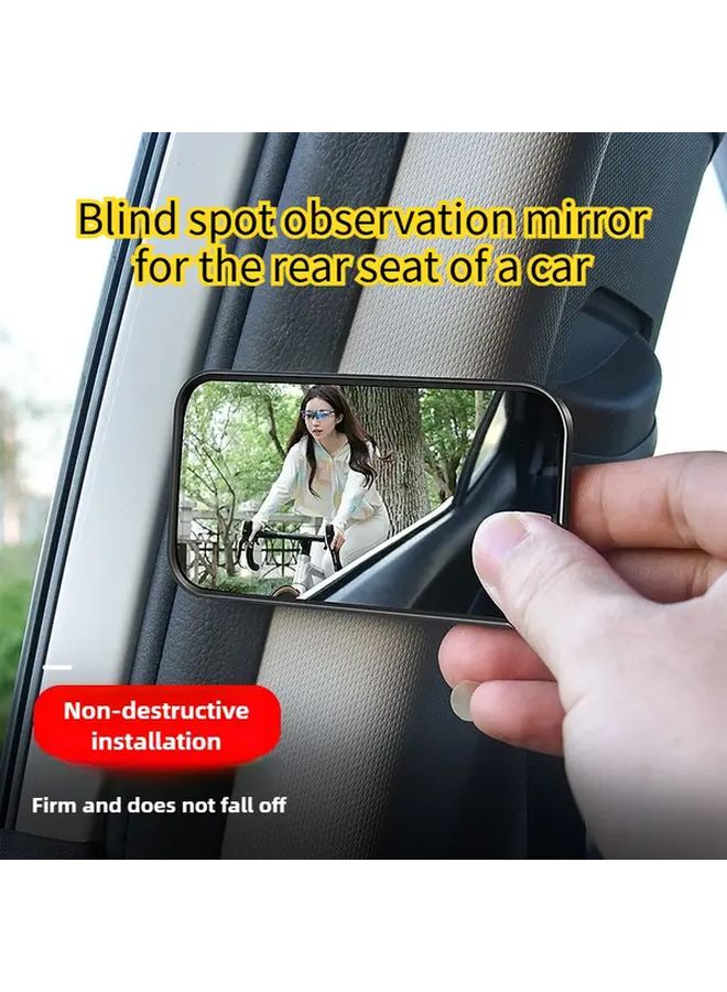 1 Pair Square White Car Blind Spot Mirror Wide Angle Rear View For A Pillar B Pillar - Image 1