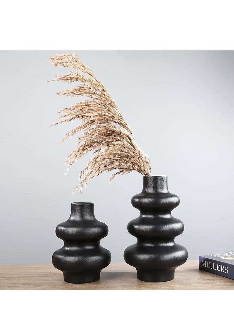 Matte Vase, Pampas Grass Vase Decor, Ceramic Vase, Office And Home Decor For Fresh And Dried Flowers, Bouquet, 2 Pieces - Image 4