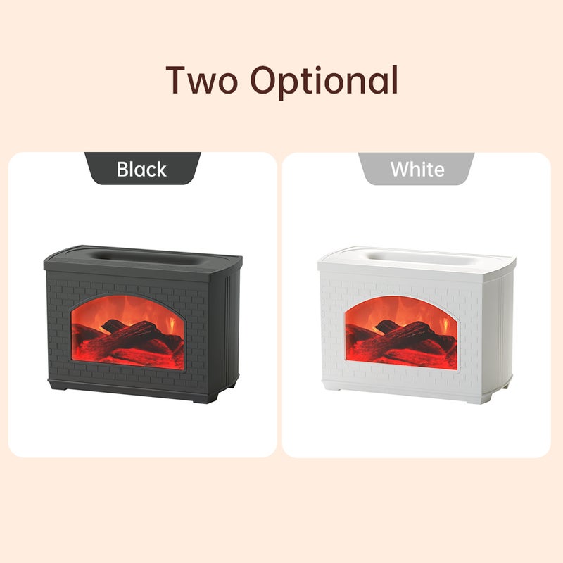 Essential Oil Diffuser 270ml Black Realistic Flame Design - Power-off Protection Air Humidifier for Home Bedroom Office Yoga Space - Image 3