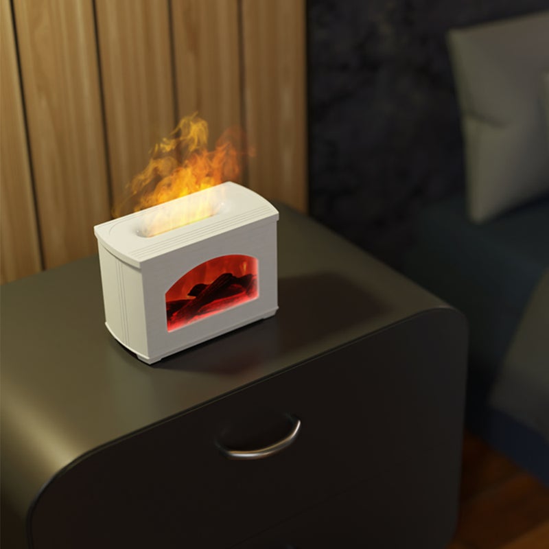 Essential Oil Diffuser 270ml Black Realistic Flame Design - Power-off Protection Air Humidifier for Home Bedroom Office Yoga Space - Image 4