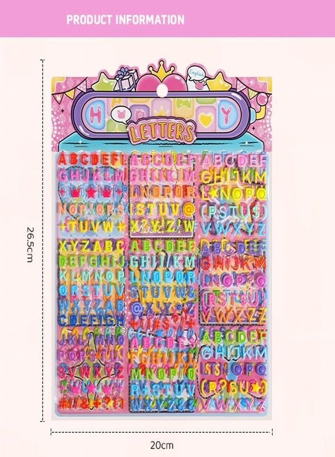 SAMVARDHAN 2 Sheets/550+ Colorful Alphabet Puffy Stickers for Kids – A to Z Letter Stickers for Scrapbooking, DIY Crafts, Journals & School Projects (B) - Image 2