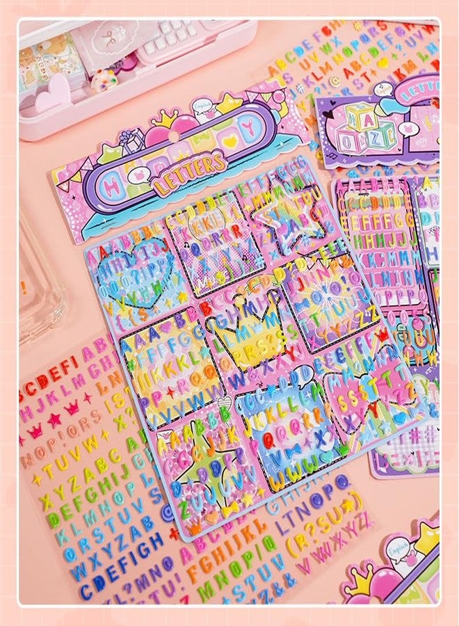 SAMVARDHAN 2 Sheets/550+ Colorful Alphabet Puffy Stickers for Kids – A to Z Letter Stickers for Scrapbooking, DIY Crafts, Journals & School Projects (B) - Image 1