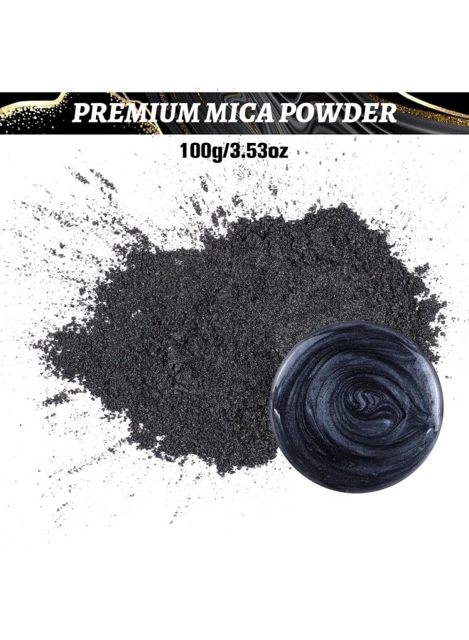 Epoxy Resin Paint 100 g, Black Mica Powder Metallic, Soap Colour, Epoxy Resin Pigment for Soap Making, Lip Gloss, Nail Polish, Makeup, Bath Bomb, Slime, Candle Making  - Image 3