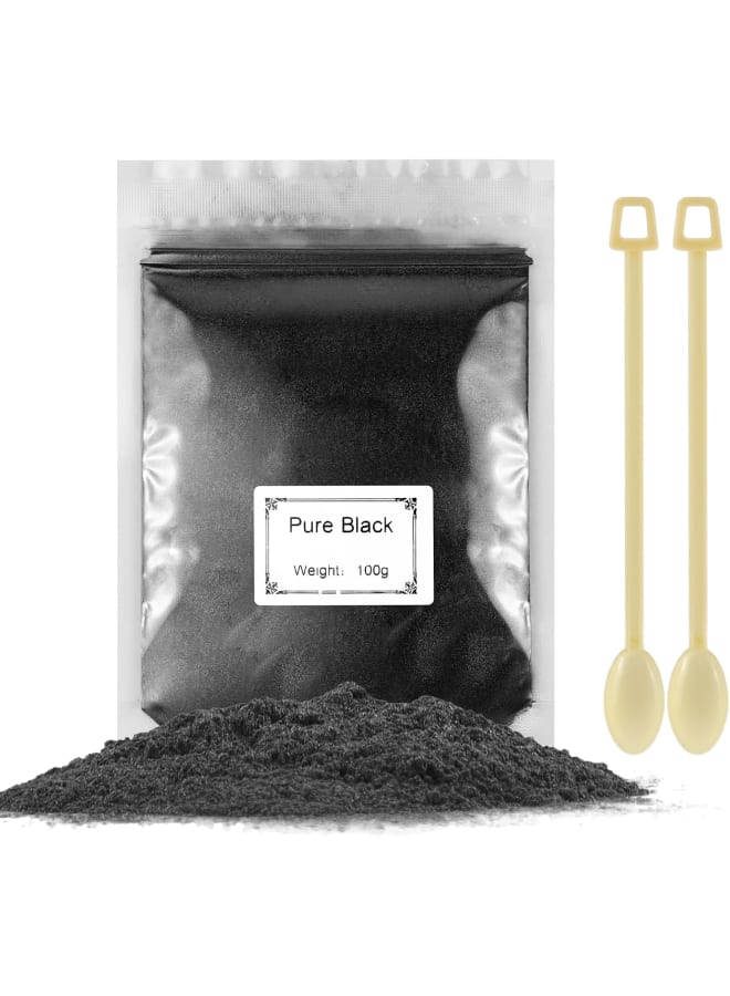 Epoxy Resin Paint 100 g, Black Mica Powder Metallic, Soap Colour, Epoxy Resin Pigment for Soap Making, Lip Gloss, Nail Polish, Makeup, Bath Bomb, Slime, Candle Making  - Image 1