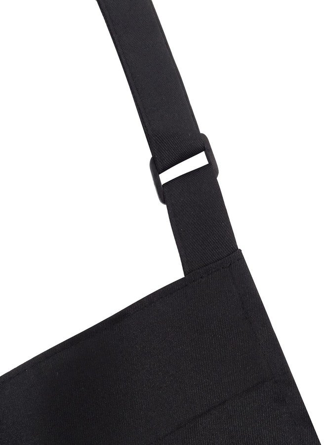 ATROPOS 2 Pack Black Adjustable Bib Cooking Apron Waterdrop Resistant with 2 Pockets Aprons for Men Women - Suit for Kitchen And Outdoor BBQ (35.8IN x 26.8IN Black) - Image 5