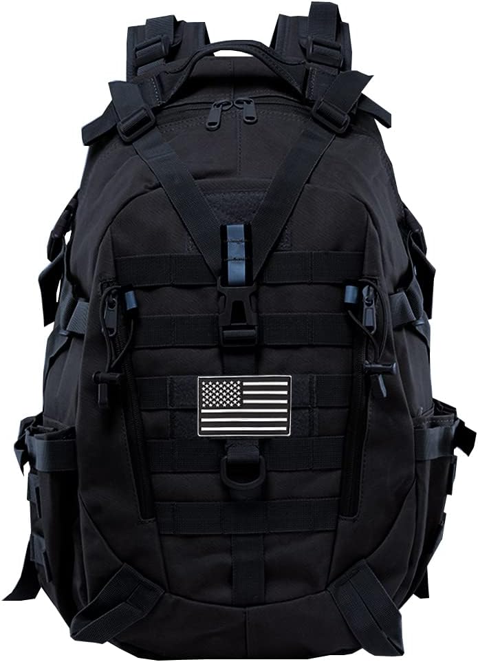 Jueachy Tactical Backpack for Men Hunting Backpack EDC Rucksack Military Hiking Camping Daypack with USA Flag Patch - Image 1