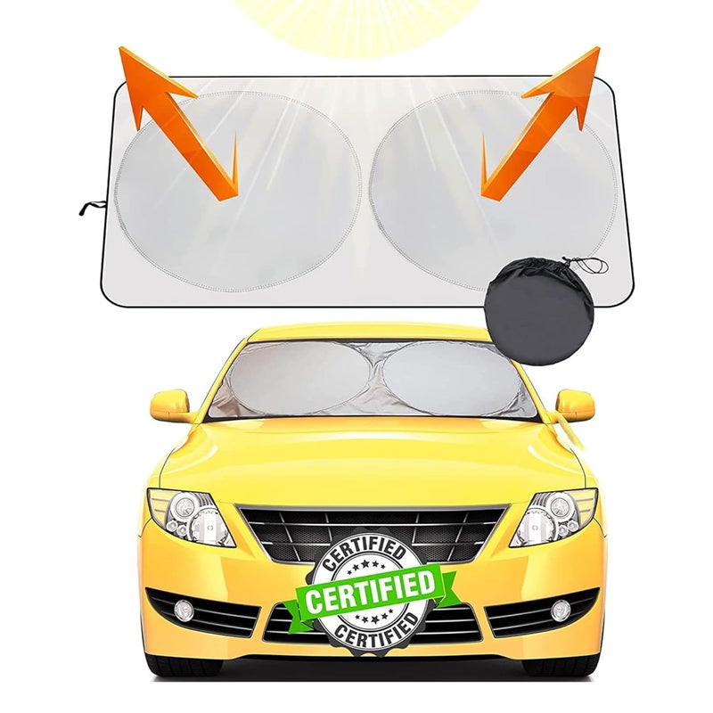 الكبريت مظلة الشمس للزجاج الأمامي للسيارة من سلفار مع حقيبة تخزين الظل الشمسي الوحيد المعتمد القابل للطي الذي ثبت أنه يحجب 9987 الأشعة فوق البنفسجية الحماية من الحرارة الشمسية ملحقات التبريد الداخلي للسيارة قياسي