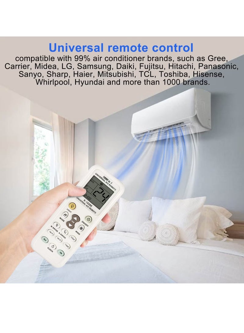 راكسوم مكيف هواء عالمي للتحكم عن بعد موديل K1028E مع شاشة LCD متوافقة مع مكيف الهواء ميتسوبيشي توشيبا هيتاشي فوجيتسو دايو LG شارب سامسونج إلكترولوكس سانيو Aux Gree Haier - Image 4