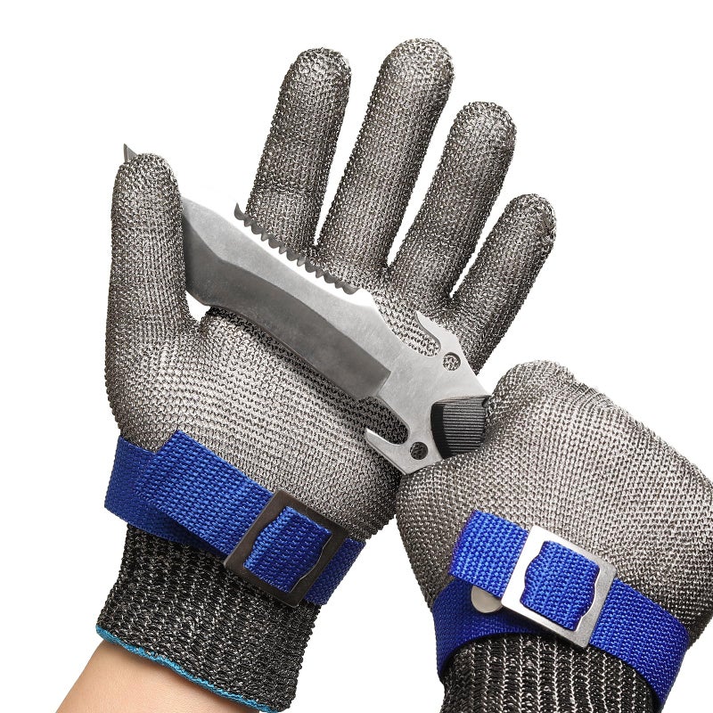 Schwer SlicePro ANSI A9 Cut Resistant Glove PR1706 Stainless Steel Mesh Metal Glove Food Grade for Kitchen Cooking Butcher Meat Cutting Oyster Shucking Mandoline Fishing NonPFASM 1 Pair