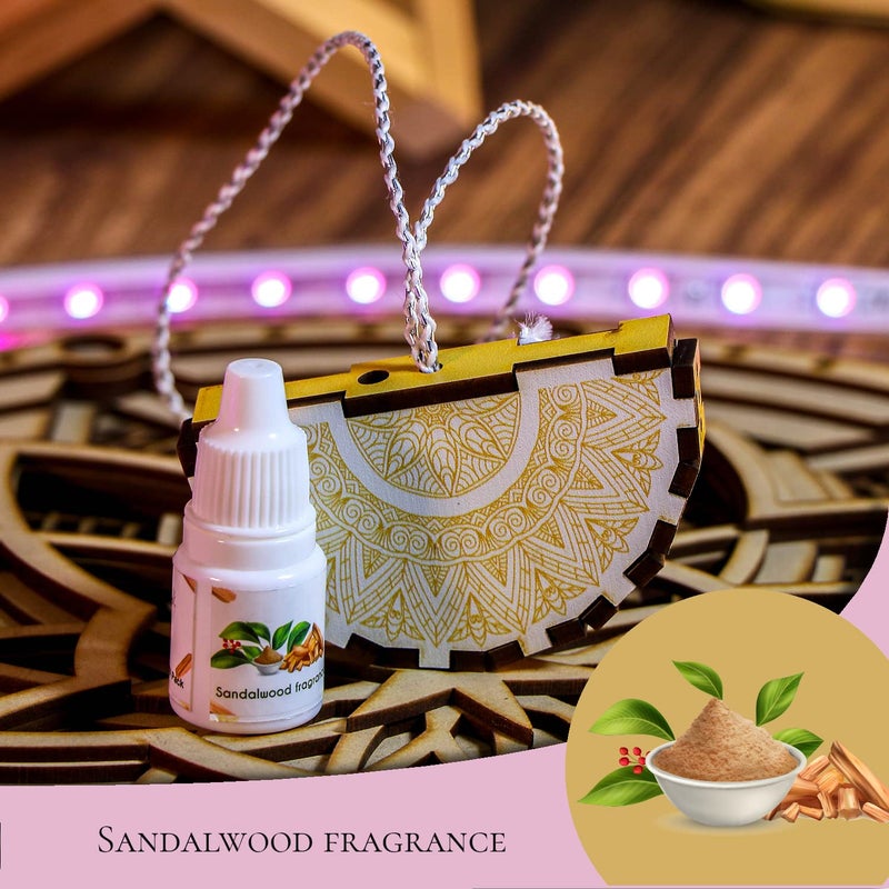 Ad Fresh معطر هواء ADFRESH للغرفة والسيارة والحمام يدوم طويلاً مزيل الروائح مع زيت أساسي عبوة إعادة تعبئة 5 مل موزع عطر لإزالة الروائح الكريهة للسيارة خشب الصندل 2 قطعة - Image 2