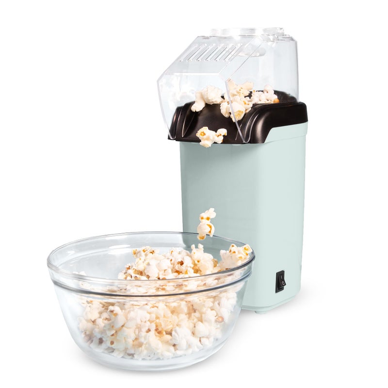 Tasty Hot Air Popcorn Popper, Healthy and Delicious Popcorn in Minutes, Fast and Easy-to-Use, Built-In Measuring Cup and Butter Warmer, 8 Cups, Aqua - Image 1