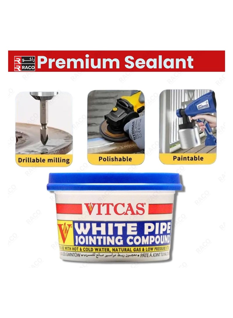RACO VITCAS White Pipe Jointing Compound 400g Leak-Proof Sealant for Plumbing and Pipe Connections, Heat-Resistant, Non-Toxic, Easy Application - Image 3