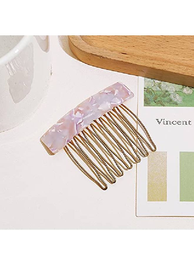 Luzen 6 قطع مشط جانبي شعر أكريليك فاخر صغير ذو 7 أسنان لتزيين الشعر وإكسسوارات تصفيف الشعر للنساء والفتيات - Image 3